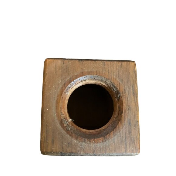 Vintage Wooden Salt Pepper Shaker Set Yellow Pattern Japan MidCentury Modern - Picture 14 of 16